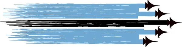 博茨瓦纳的国旗上挂着军用喷气式战斗机 背景是平的 矢量说明 — 图库矢量图片