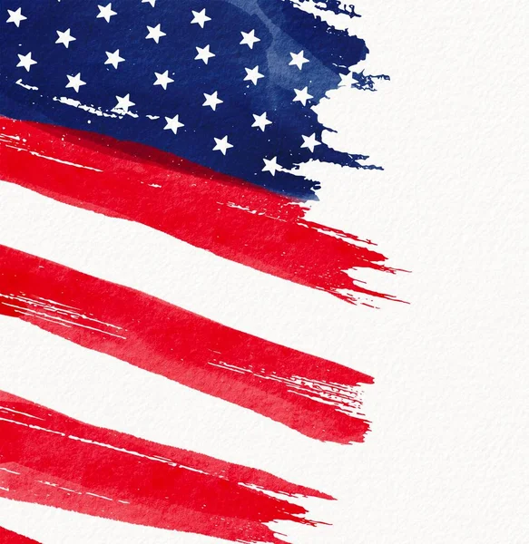 Usa Flag Watercolor Brush Paint Textured — Fotografia de Stock