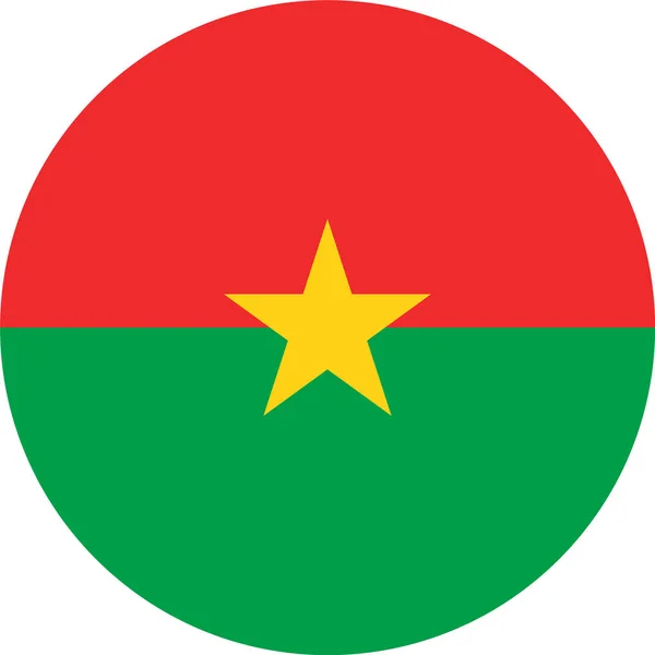 Burkina Faso Flag Circle Shape Isolated Transparent Background — Vector de stock