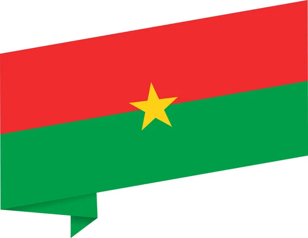 Burkina Faso Flag Flying White Background — Vector de stock