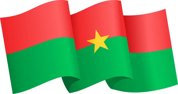Burkina Faso Flag Flying White Background — 图库矢量图片