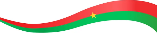 Burkina Faso Flag Flying White Background — Stock Vector