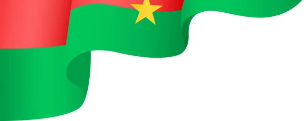 Burkina Faso Flag Flying White Background — Vector de stock