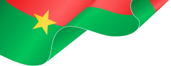 Burkina Faso Flag Flying White Background — Διανυσματικό Αρχείο