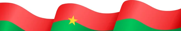 Burkina Faso Flag Flying White Background — стоковий вектор