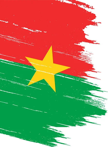 Burkina Faso Flag Brush Paint Textured White Background — Archivo Imágenes Vectoriales