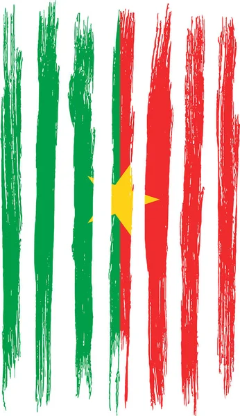 Burkina Faso Flag Brush Paint Textured White Background — Stockvector