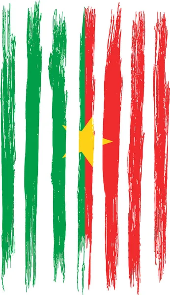 Burkina Faso Flag Brush Paint Textured White Background — Stock Vector