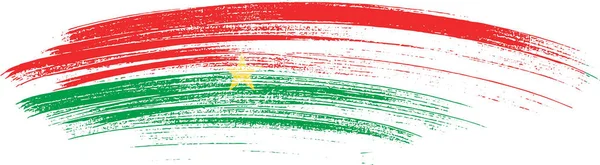 Burkina Faso Flag Brush Paint Textured White Background — Image vectorielle