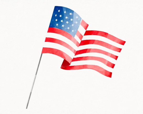 Usa Flag Watercolor Brush Paint Textured — Stok fotoğraf