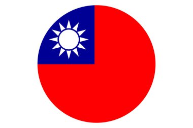 Taiwan flag in circle shape isolated  on  transparent  background