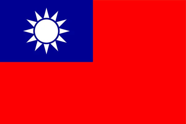 Taiwan Flag Standard Shape Color — Vector de stock