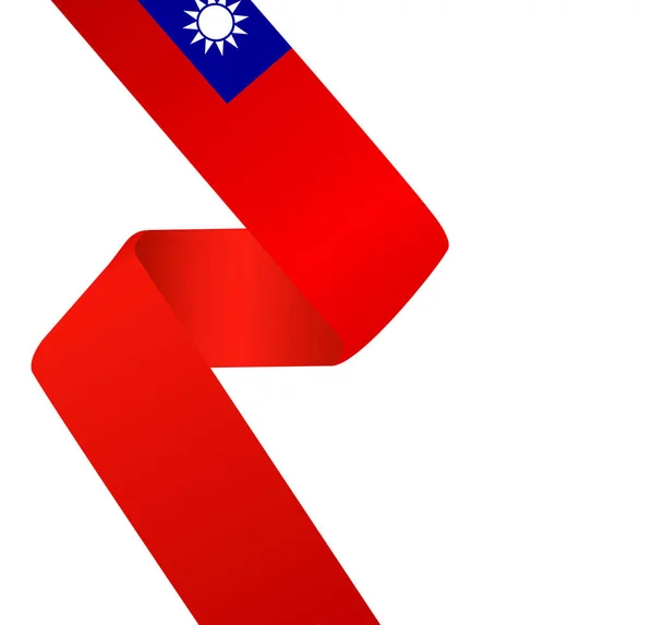 Taiwan Flag Flying White Background — Vetor de Stock