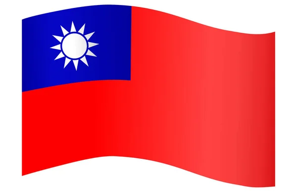 Taiwan Flag Flying White Background — Vector de stock