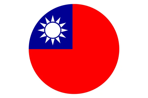 Taiwan Flag Circle Shape Isolated Transparent Background — Vetor de Stock