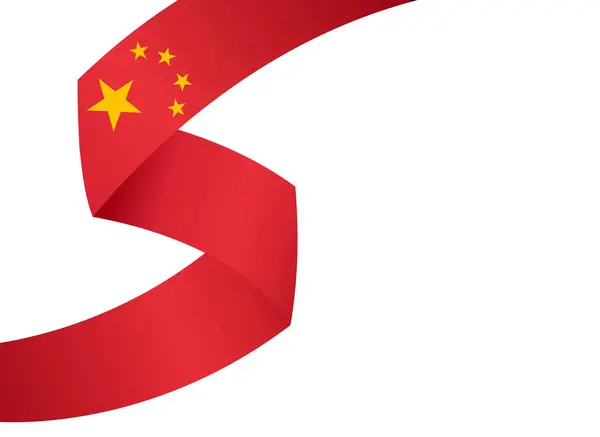 China Flag Flying White Background — ストックベクタ