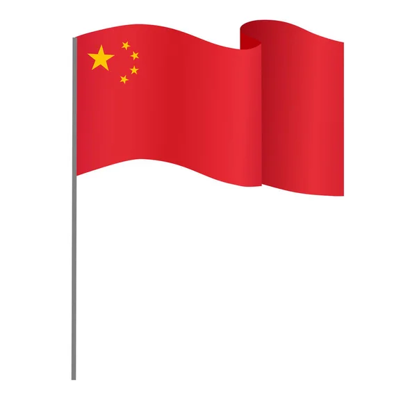 Σημαία Κίνας Που Φέρουν Λευκό Φόντο — Διανυσματικό Αρχείο
