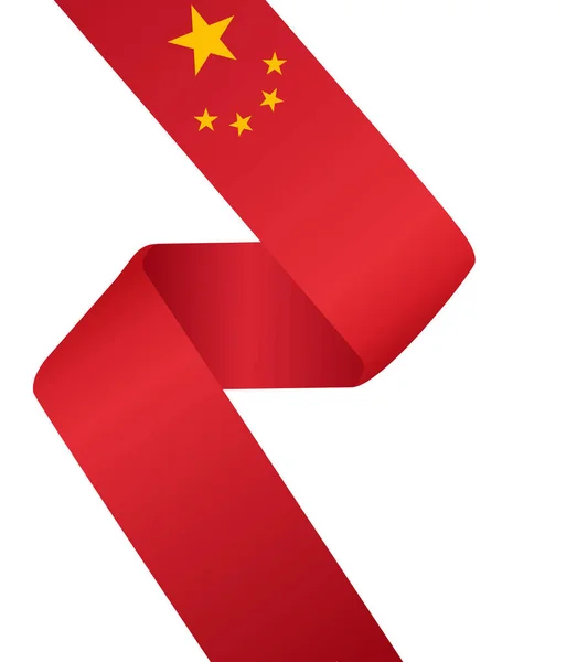 China Flag Flying White Background — Stock Vector