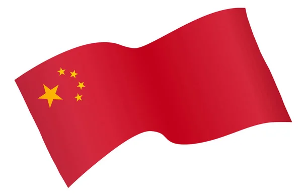China Flag Flying White Background — Image vectorielle