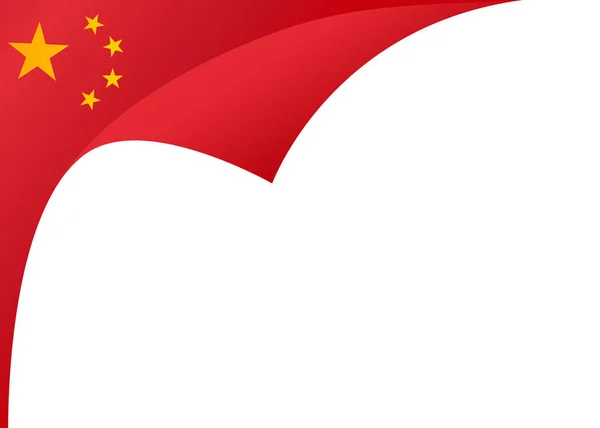 China Flag Flying White Background — 스톡 벡터