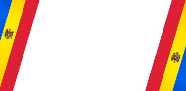 Moldova flag flying on white background