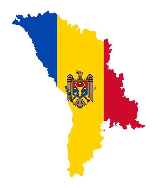 Moldova Flag Map Transparent Background — Vector de stock