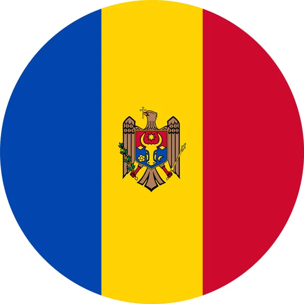 Moldova Flag Circle Shape Isolated Transparent Background — Stockový vektor