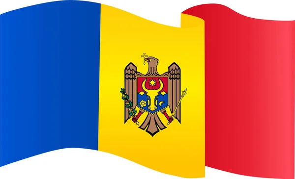 Moldova Flag Flying White Background — Stok Vektör
