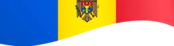 Moldova Flag Flying White Background — Stok Vektör