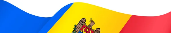 Moldova Flag Flying White Background — Stockvektor