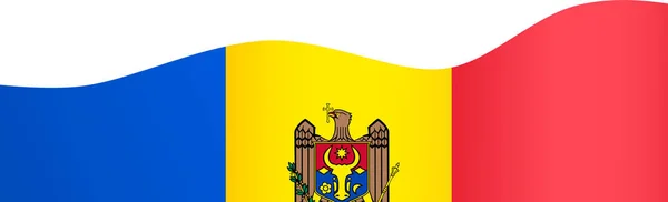 Moldova Flag Flying White Background — Stok Vektör