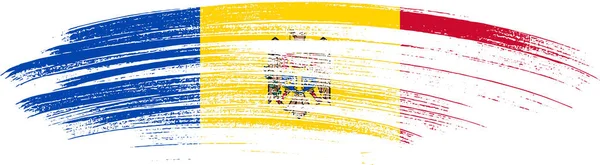 Moldova Flag Brush Paint Textured White Background — Vettoriale Stock