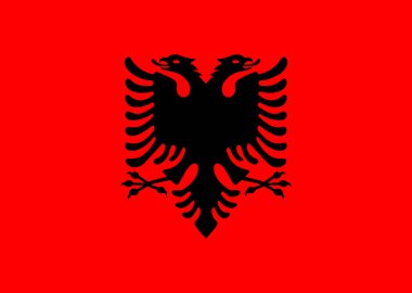 Albania flag standard shape and color