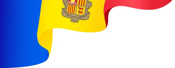 Andorra Flag Flying White Background — Stock Vector