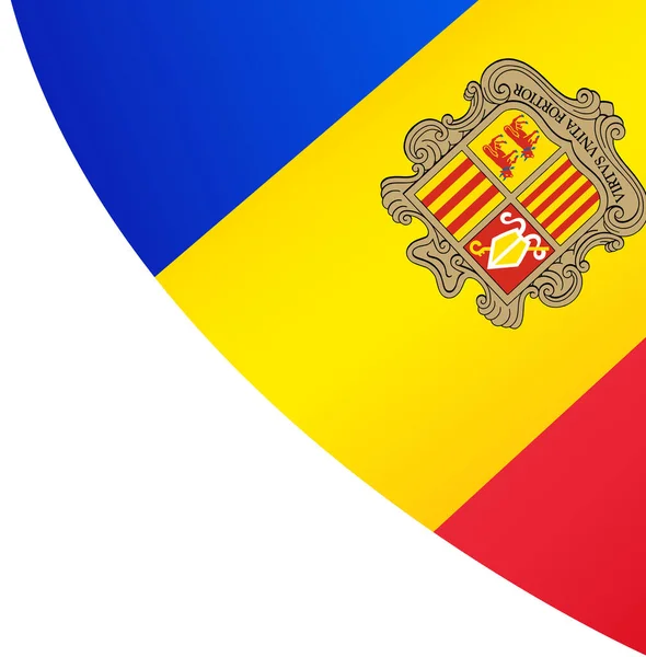 Andorra Zászló Repülő Fehér Háttér — Stock Vector
