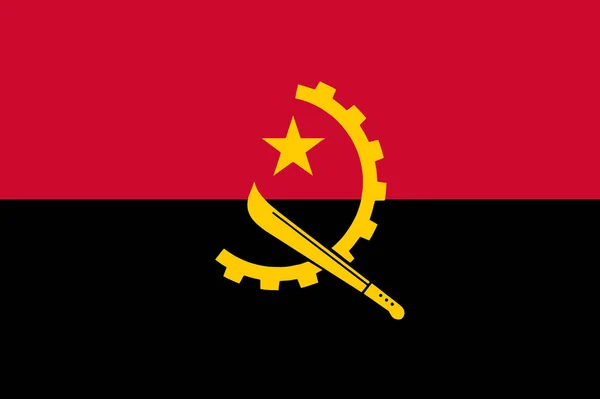 Angola Flag Standard Shape Color — Stock Vector