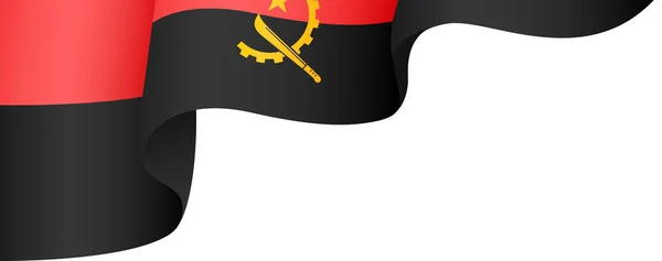 Bandeira Angola Voando Sobre Fundo Branco — Vetor de Stock