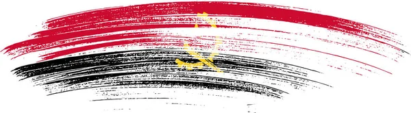 Angola Flagge Mit Pinselfarbe Auf Weißem Hintergrund — Stockvektor