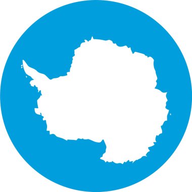 Şeffaf arkaplanda izole edilmiş daire şeklinde Antarktika bayrağı