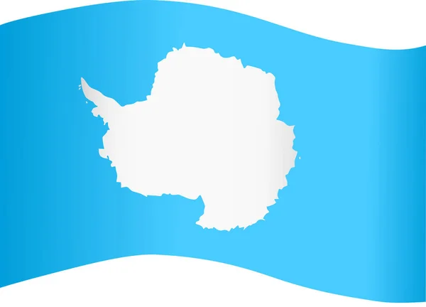 Bandera Antártida Ondeando Sobre Fondo Blanco — Vector de stock