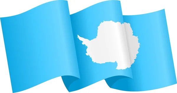 Antarctica Vlag Witte Achtergrond — Stockvector