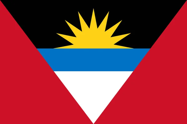 Antigua Barbudaflag Standardní Tvar Barva — Stockový vektor