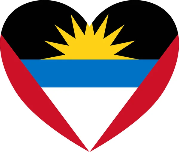 Antigua Barbuda Zászló Szív Alakú Elszigetelt Átlátszó Háttér — Stock Vector