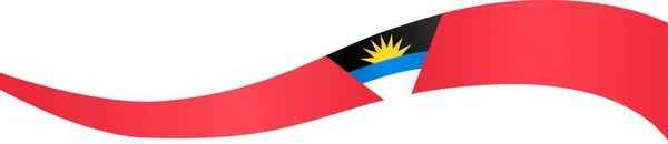 Bandeira Antígua Barbuda Voando Sobre Fundo Branco —  Vetores de Stock