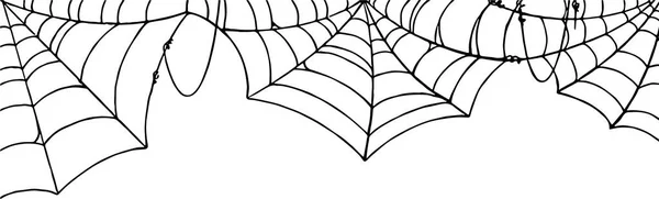 万圣节派对背景与蜘蛛网隔离Png或透明纹理 空白文字 元素模板海报 小册子 在线广告 矢量插图 — 图库矢量图片