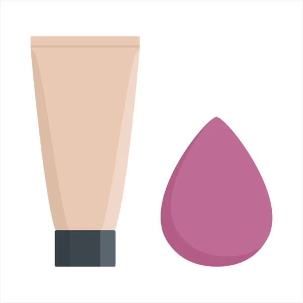 Tonal Foundation Cream Beauty Blender Makeup Tonal Cream Tube Vector — Stockvektor