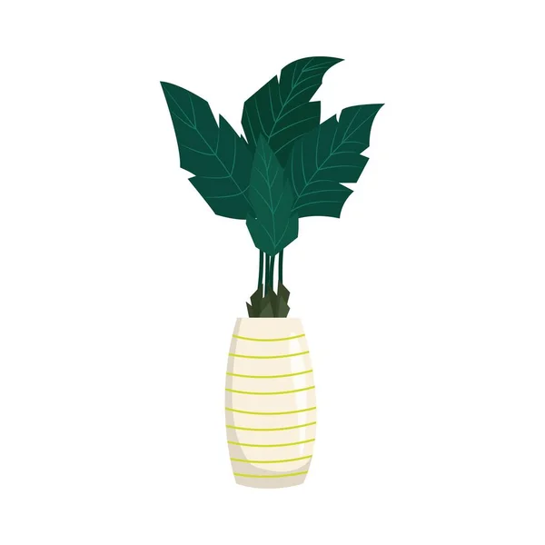 Palmkamerplant in een pot. Vector illustratie in platte stijl — Stockvector