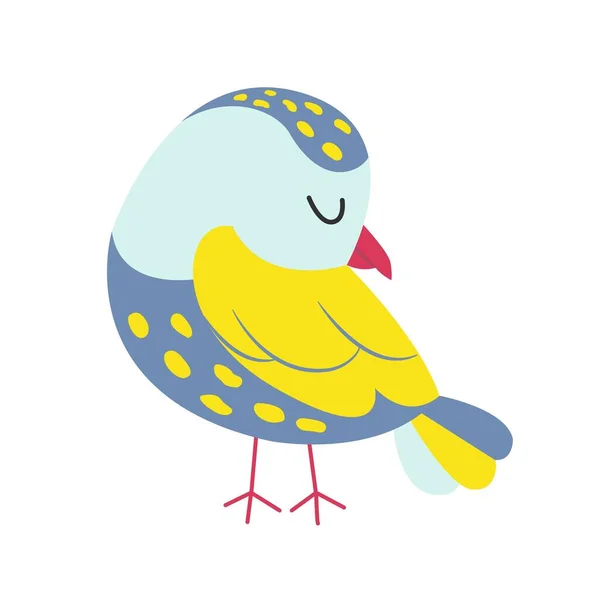 Lindo Pajarito Pájaro Exótico Ilustración Vectorial — Vector de stock