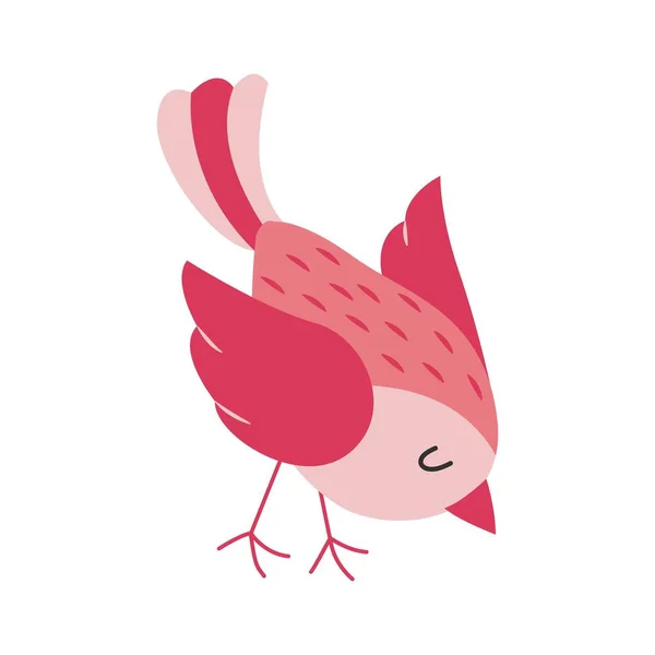 Χαριτωμένο Μικρό Ροζ Πουλάκι Εξωτικό Πουλί Εικονογράφηση Διανύσματος — Διανυσματικό Αρχείο