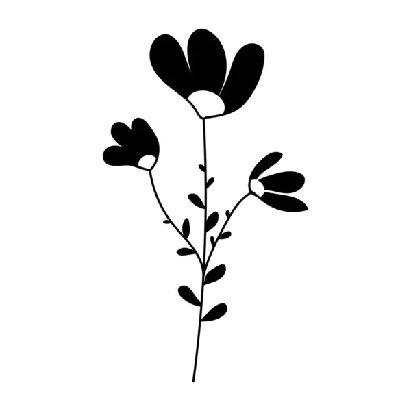 Silhouette Image Chamomile Vector Illustration Flower Flowers Plants — ストックベクタ